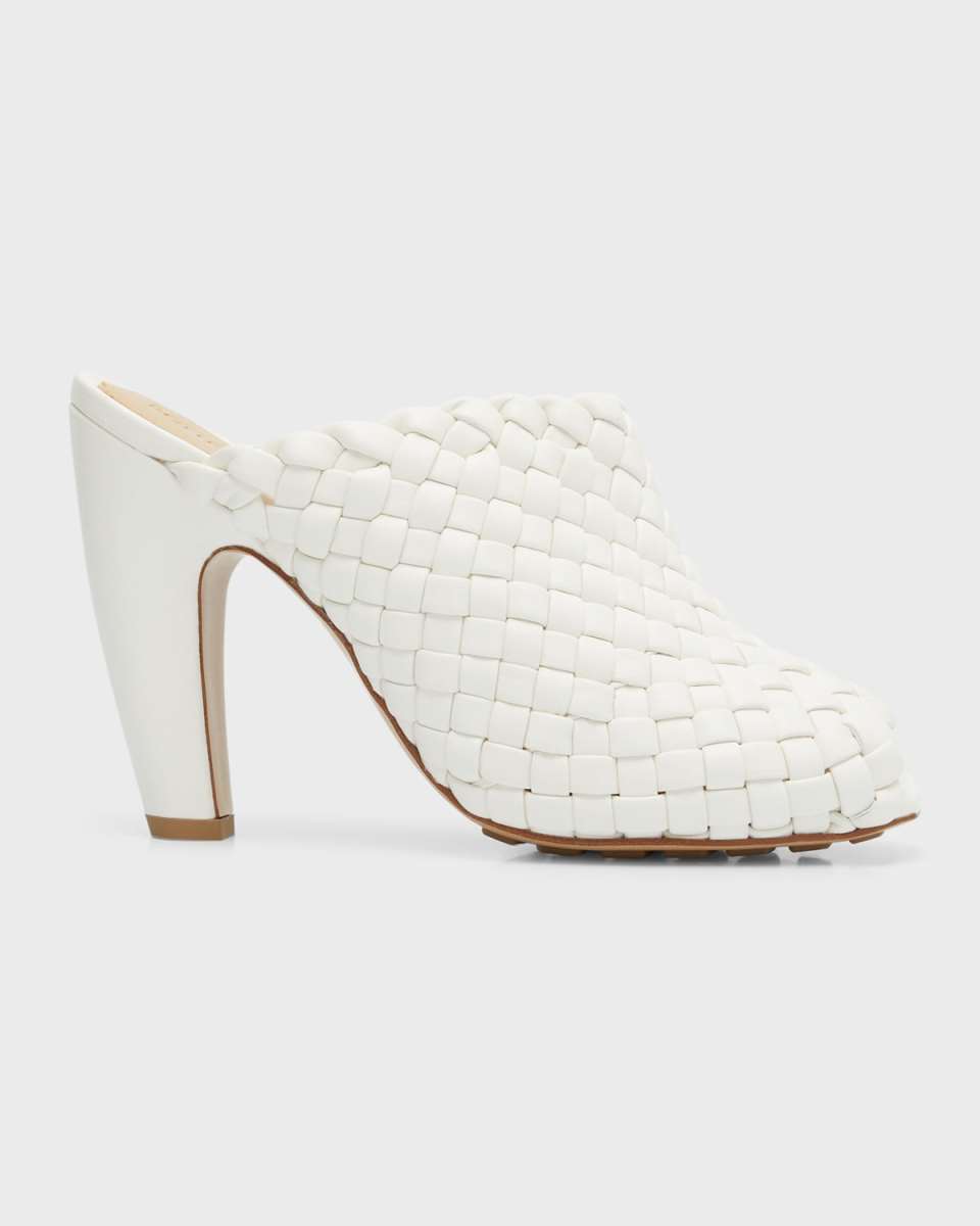Lido Weave Peep-Toe Mule Sandals